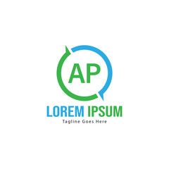 AP Letter Logo Design. Creative Modern AP Letters Icon Illustration