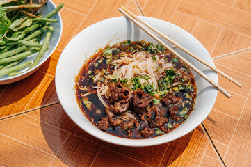 Pho Laos and Khao Soi Laos noodle soup, Luang Prabang food