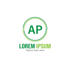 AP Letter Logo Design. Creative Modern AP Letters Icon Illustration