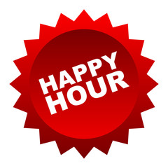 red vector banner happy hour
