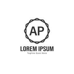 Fototapeta premium AP Letter Logo Design. Creative Modern AP Letters Icon Illustration