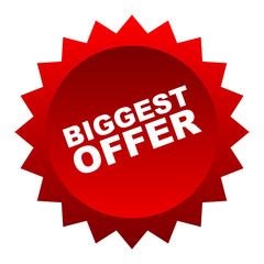 red vector banner biggest offer