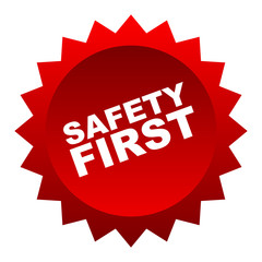 red vector banner safety first