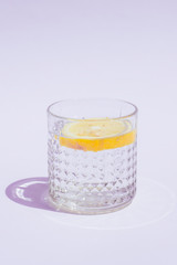 glass of water with lemon