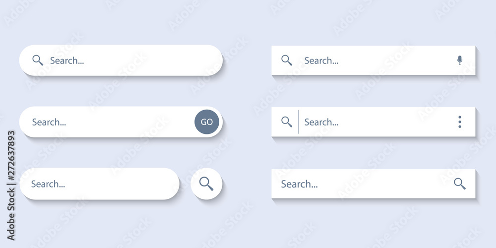 Fototapete search bar for ui, design and web site. search address and navigation bar icon. collection of search