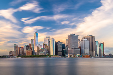 Fototapeta na wymiar New York, New York, USA skyline on the bay