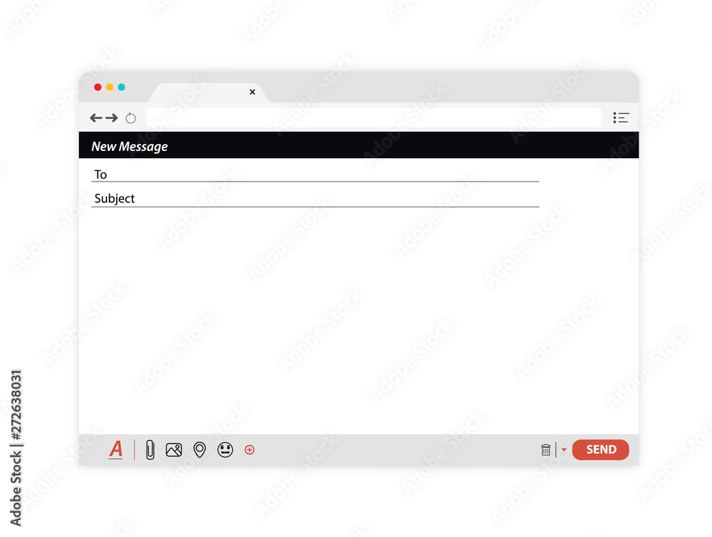Poster blank interface for mail message. internet mail frame interface for mail message. e-mail blank templ