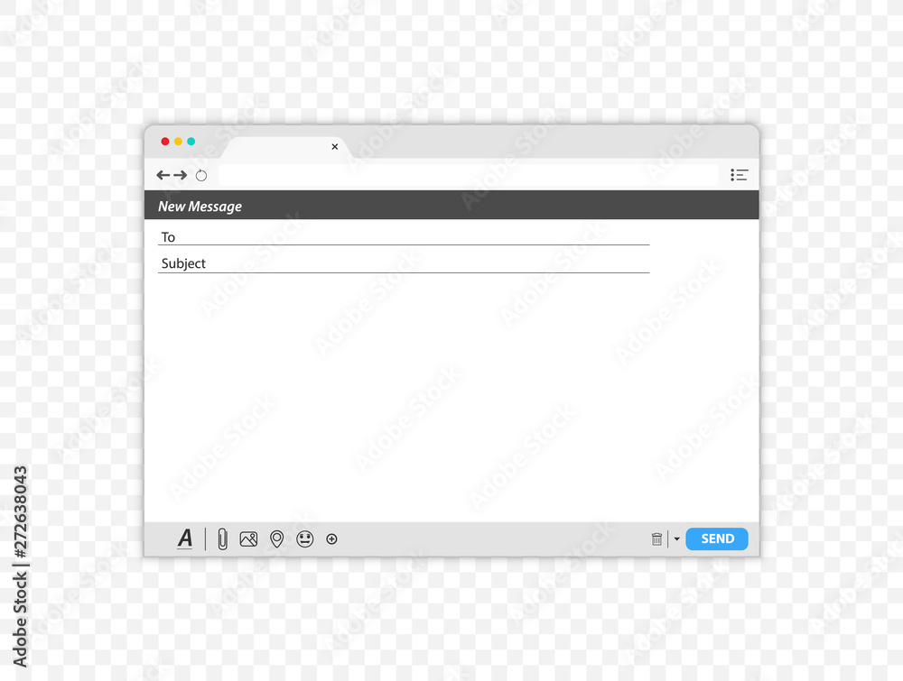 Poster email message blank window template. blank e-mail browser window. e-mail blank template internet mai