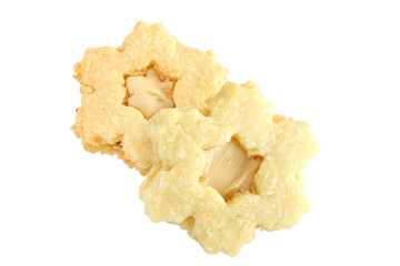 Coconut cookies isolated on white background