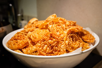 Cartellata, typical Apulian fried pastry made at Christmas time
