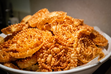 Cartellata, typical Apulian fried pastry made at Christmas time