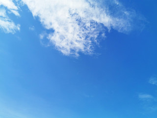 blue sky and clear white cloud nature background