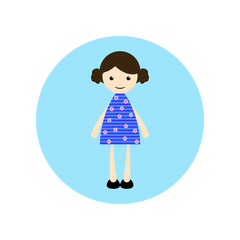 Young, girl illustration, flat animated cartoon illustration