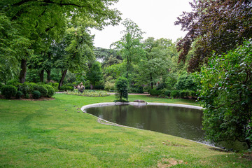 Beautiful park and fountain in France Toulouse