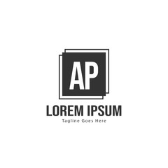 Fototapeta premium AP Letter Logo Design. Creative Modern AP Letters Icon Illustration