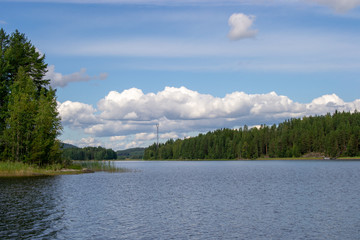 Landscape of Kuopio Lakes at Summer