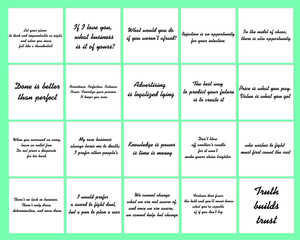 Set of 20 vector Quotes about Business Money and Success. Ready to post in social media, brochure, magazine