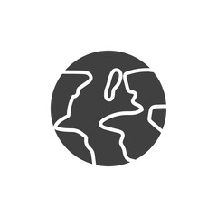 Planet earth vector icon. filled flat sign for mobile concept and web design. Earth globe glyph icon. Symbol, logo illustration. Vector graphics