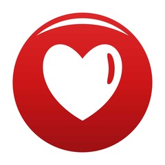 Warm human heart icon. Simple illustration of warm human heart vector icon for any design red
