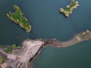 aerial view of an island