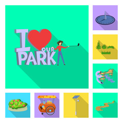 Isolated object of urban and street logo. Set of urban and relaxation stock vector illustration.