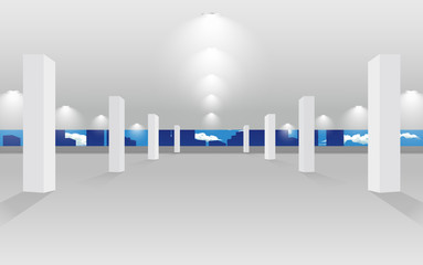 landscape of parking lot in the building
