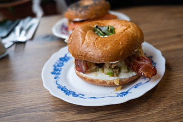bagel on a plate