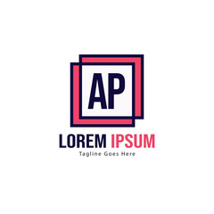 AP Letter Logo Design. Creative Modern AP Letters Icon Illustration