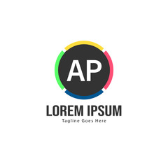 AP Letter Logo Design. Creative Modern AP Letters Icon Illustration