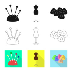 Isolated object of craft and handcraft sign. Set of craft and industry vector icon for stock.