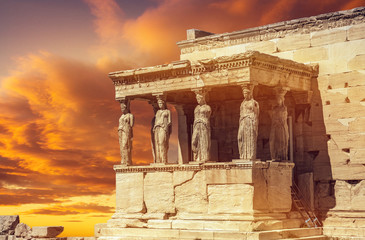 Athens Acropolis Pantheon at Sunset