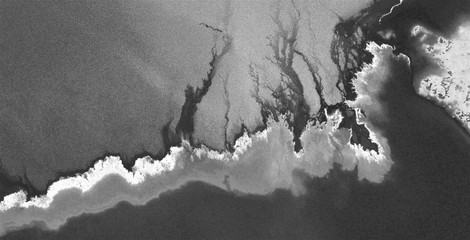 black gold, polluted desert sand, black and white photo, abstract photography of the deserts of...