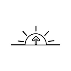 sunset icon. Element of Whether for mobile concept and web apps icon. Outline, thin line icon for website design and development, app development