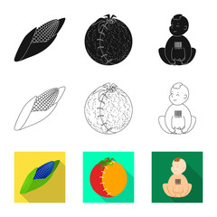 Vector design of test and synthetic symbol. Set of test and laboratory vector icon for stock.