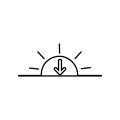 sunset icon. Element of Whether for mobile concept and web apps icon. Outline, thin line icon for website design and development, app development
