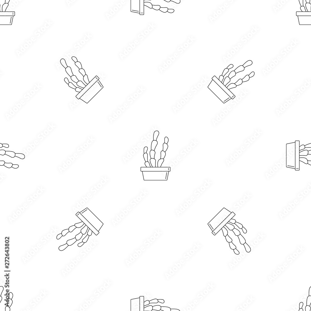 Aufkleber suculent cactus pot pattern seamless vector repeat geometric for any web design