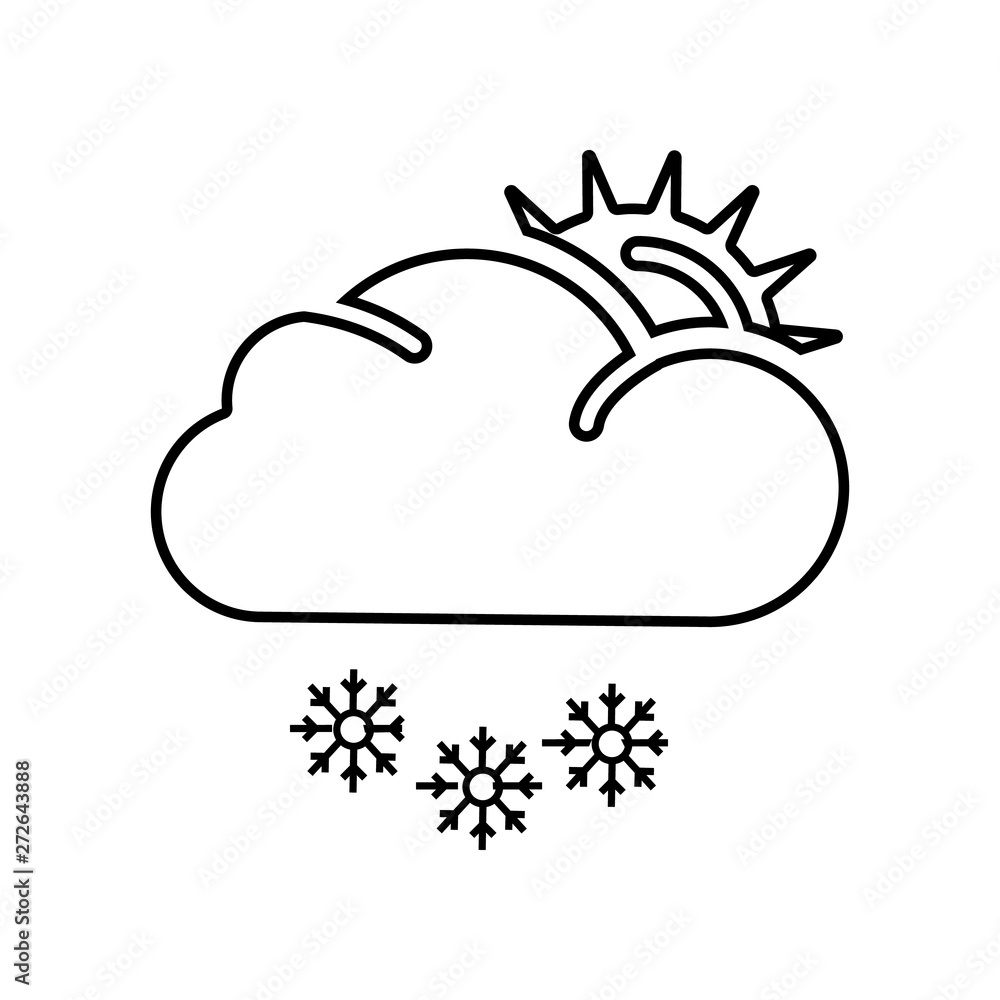 Poster sun snow icon. element of whether for mobile concept and web apps icon. outline, thin line icon for 