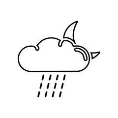raining night icon. Element of Whether for mobile concept and web apps icon. Outline, thin line icon for website design and development, app development