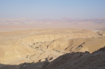 Fototapeta premium Ein Qetura nature reserve near Eilat in South Israel, in last sunset light
