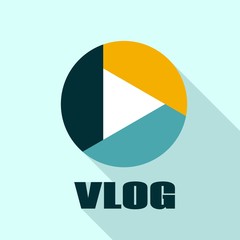 Vlog play logo. Flat illustration of vlog play vector logo for web design