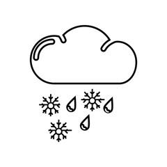 Sleet icon. Element of Whether for mobile concept and web apps icon. Outline, thin line icon for website design and development, app development