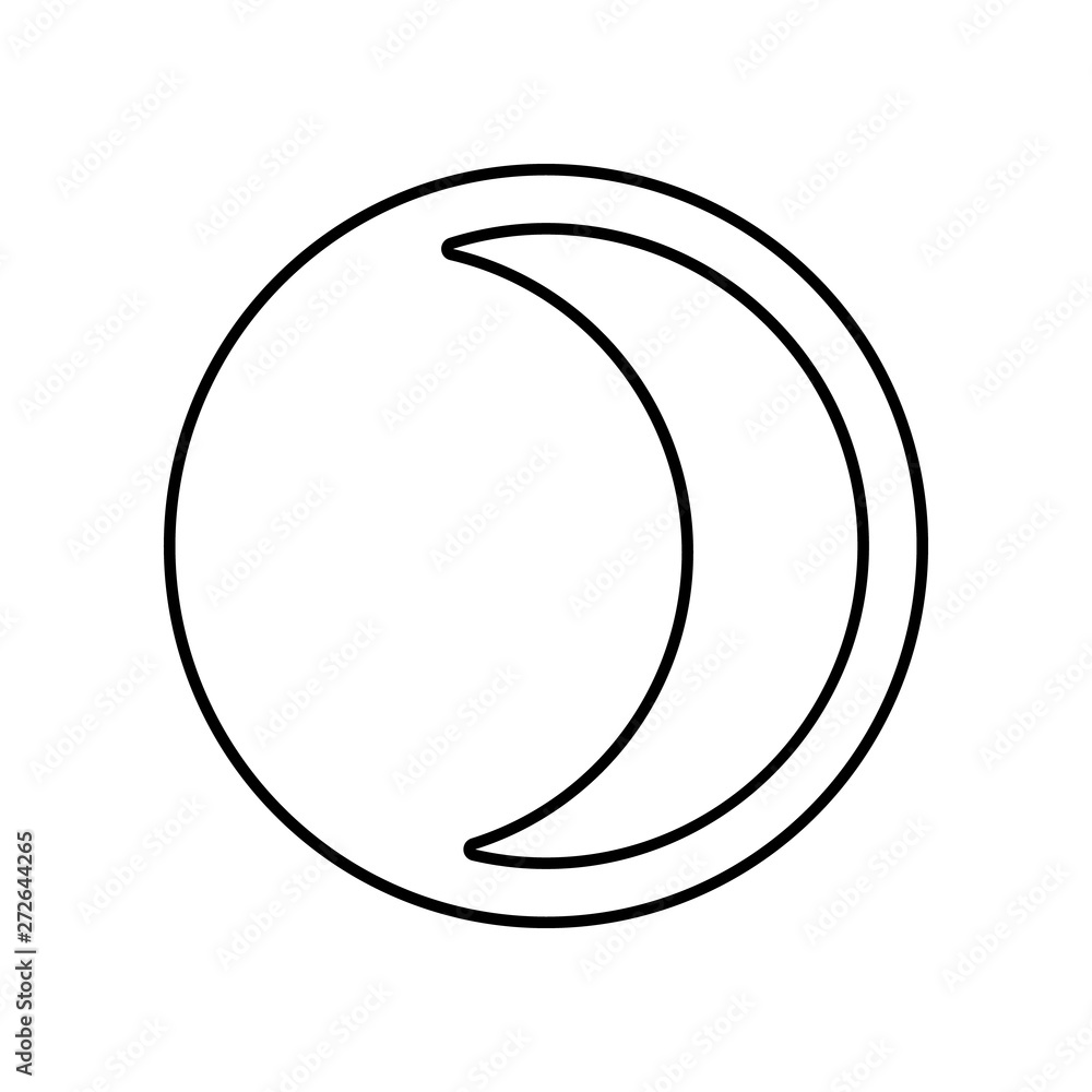 Poster last quarter moon icon. element of whether for mobile concept and web apps icon. outline, thin line 