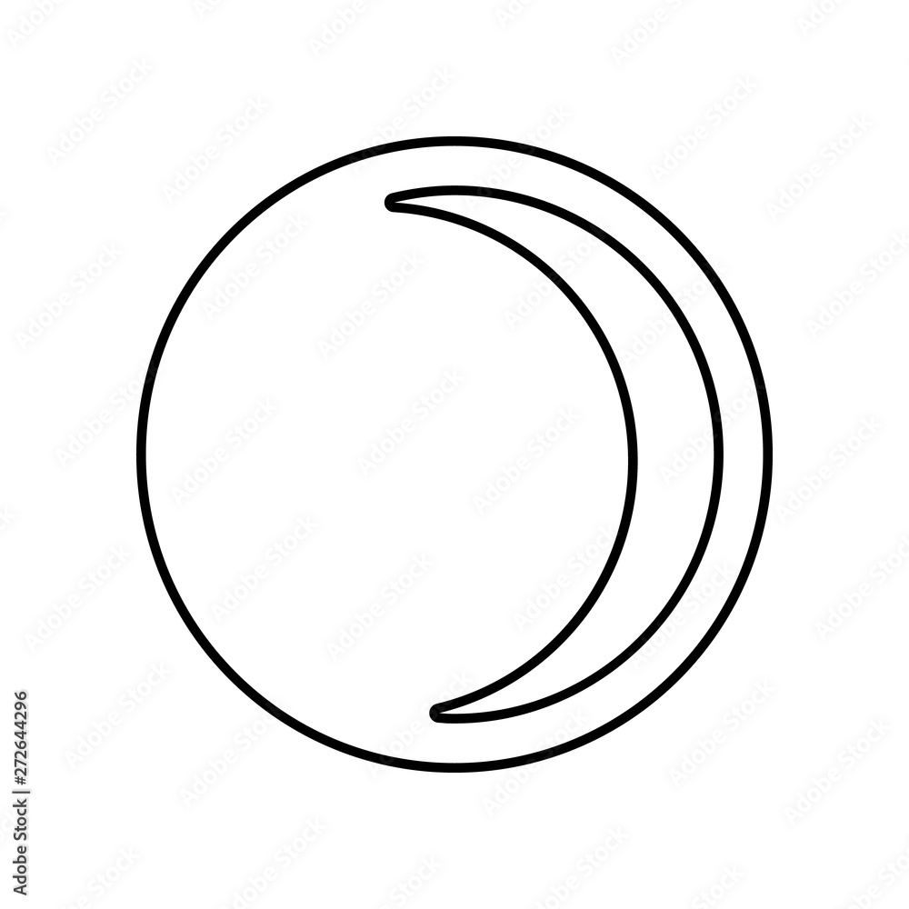 Poster waxing crescent moon icon. element of whether for mobile concept and web apps icon. outline, thin li