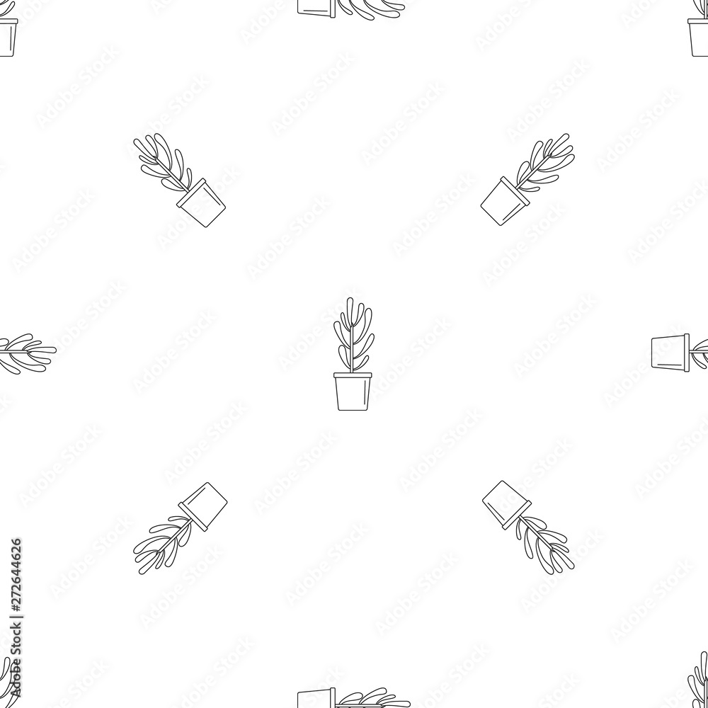 Poster plant tree cactus pattern seamless vector repeat geometric for any web design