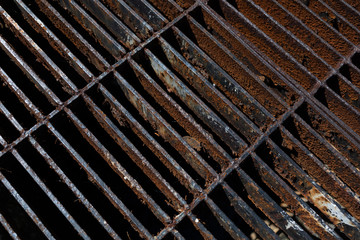 Metal grid on the waterspout