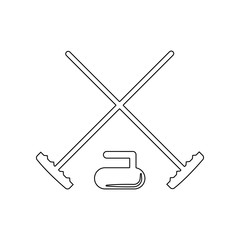 curling sports icon. Element of Winter for mobile concept and web apps icon. Outline, thin line icon for website design and development, app development