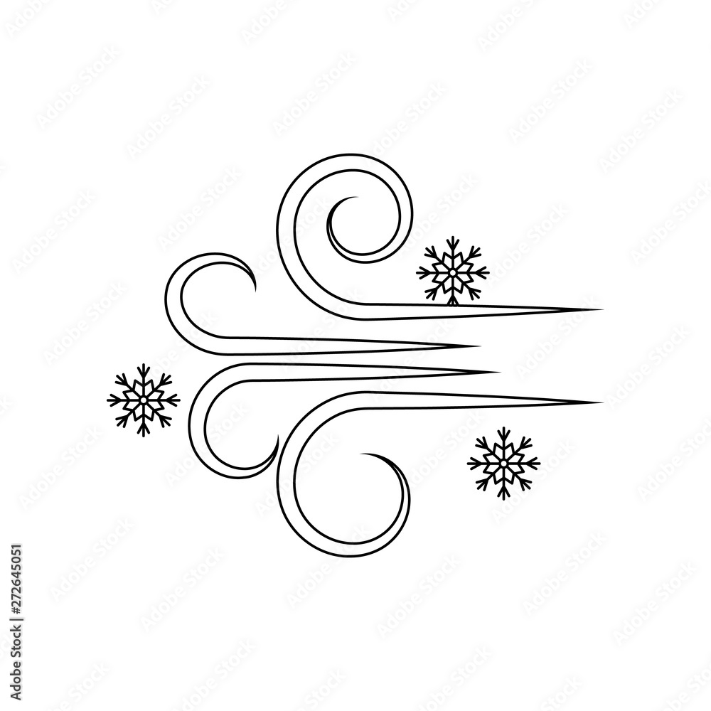 Poster wind icon. element of winter for mobile concept and web apps icon. outline, thin line icon for websi