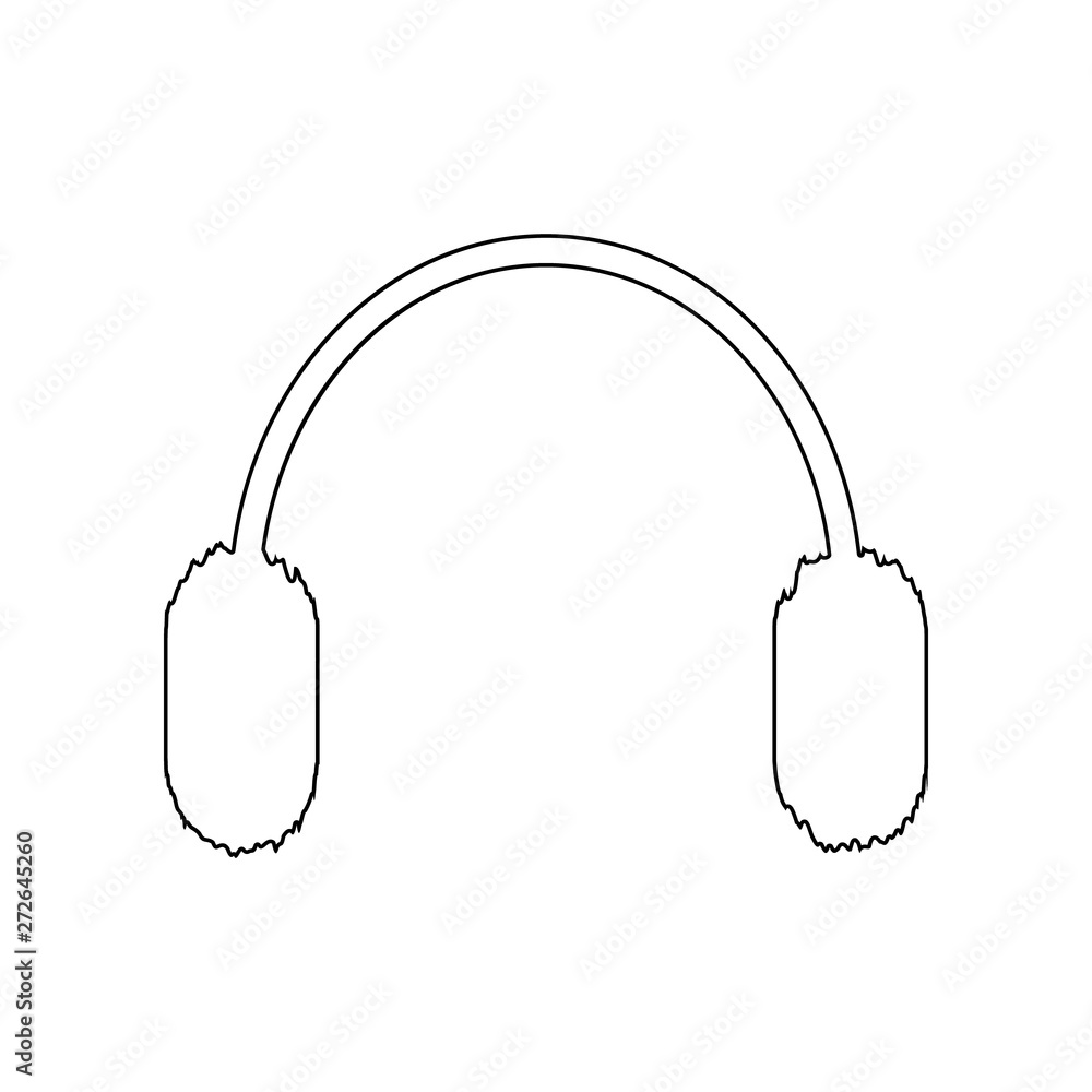 Poster winter earmuffs icon. element of winter for mobile concept and web apps icon. outline, thin line ico