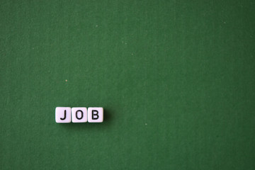 Job - word on green background
