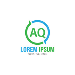 AQ Letter Logo Design. Creative Modern AQ Letters Icon Illustration